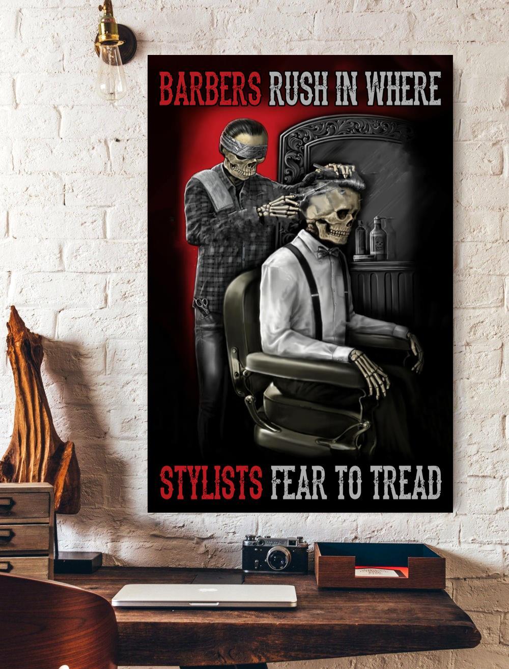 Skull Babers Rush In Where Stylists Fear To Tread Canvas And Poster, Canvas Prints, My Poster Wall, Canvas Wall Art, Wall Decor Visual Art, Happy Halloween