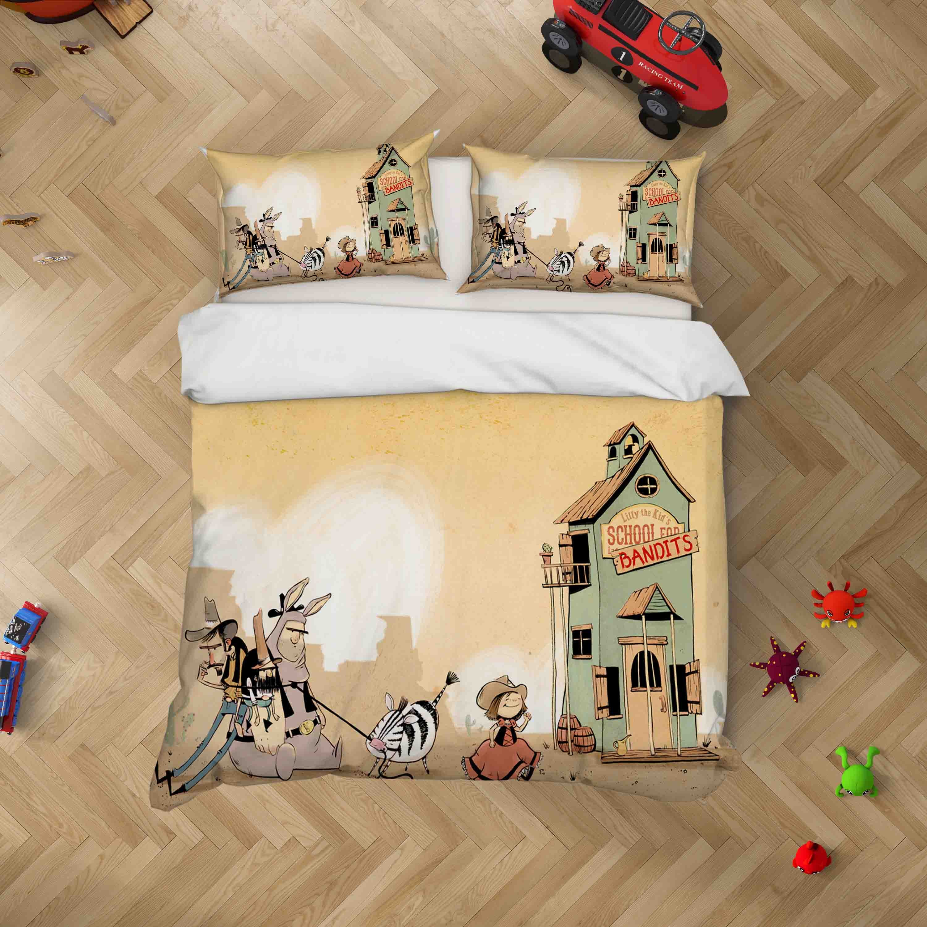 3D Cartoon Animal Girl Building Quilt Cover Set Bedding Set Duvet Cover Pillowcases Sf039