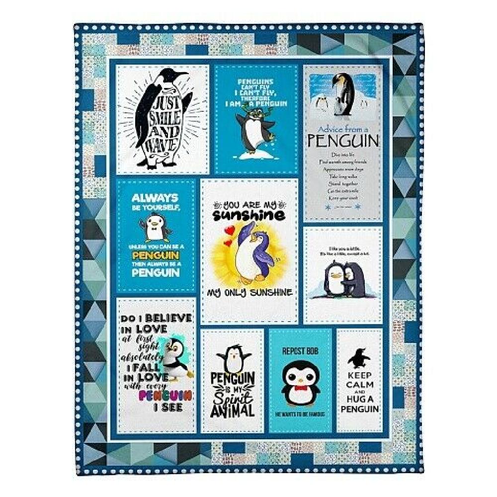 Spirit Animal Penguin Is My Spirit Animal Fleece Blanket Family Gift Home Decor Bedding Couch Sofa Soft And Comfy Cozy