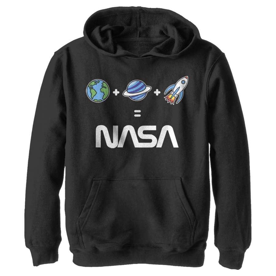 NASA Boy’s Emoji Space Logo Equation  Lightweight Hoodie