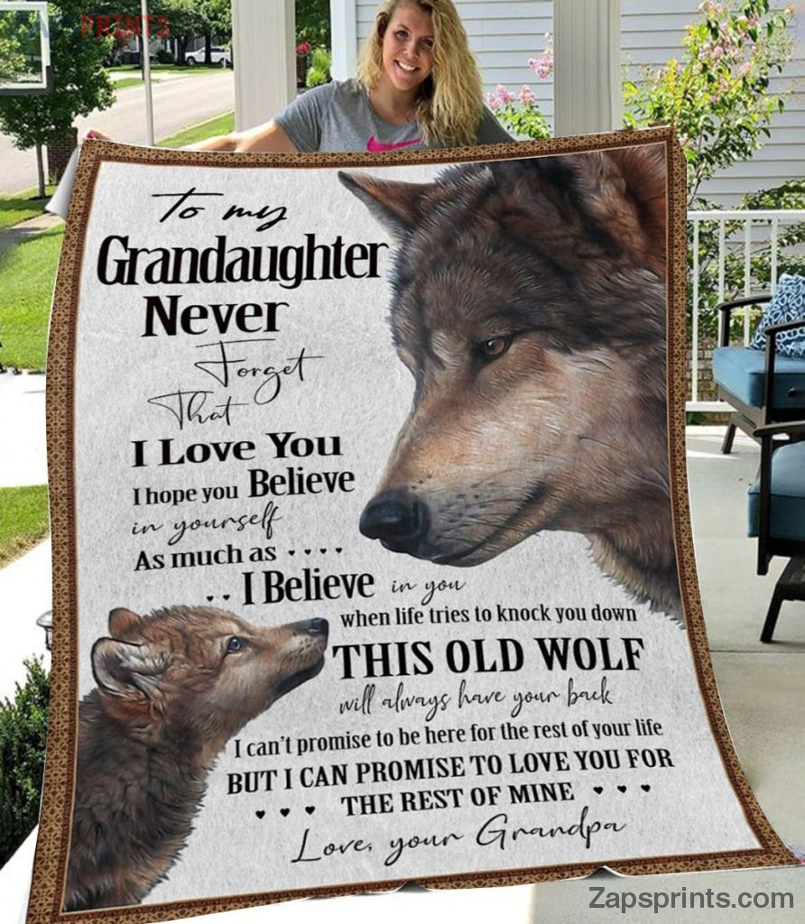 Gift For Granddaughter – To My Granddaughter – Wolf – I Love You – Blanket