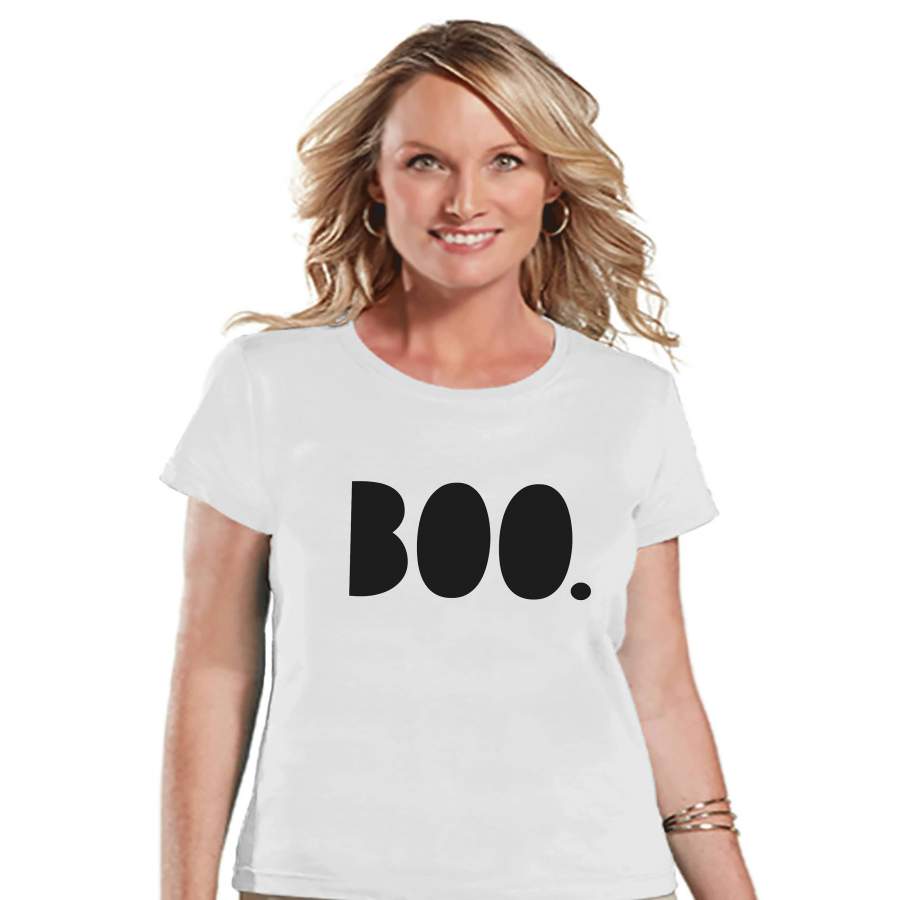 Women's Halloween Shirt - Boo Halloween Shirt - Ladies Halloween Party Shirt - Adult Halloween Costumes - White Halloween Shirt - Boo Bold x Halloween costumes 2024