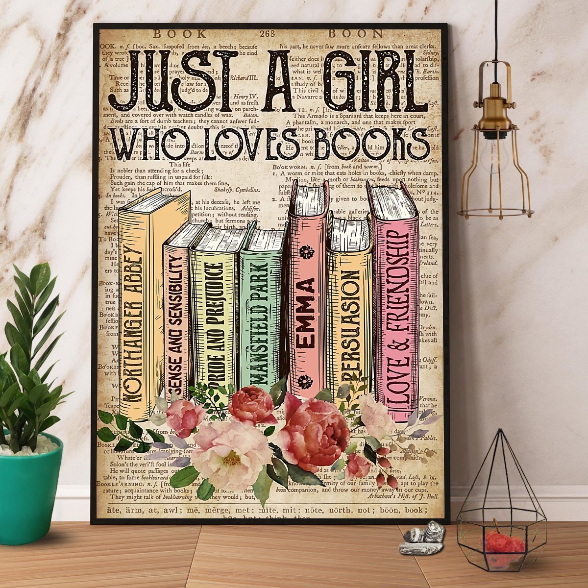 Books Just A Girl Who Loves Books Satin Poster Portrait No Frame ...