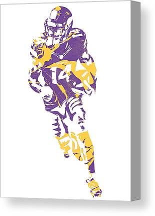 Stefon Diggs Minnesota Vikings Pixel Art 3 Joe Hamilton Canvas Print