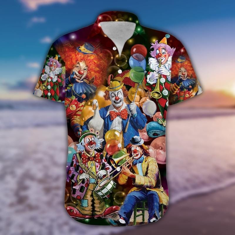 More Clown Less Frownin Hawaii Aloha Shirts Ha96609