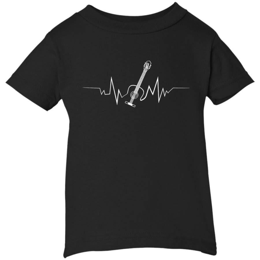 AGR Acoustic Guitar Heartbeat T-shirt Cool Gift for Guitarists Infant Short Sleeve T-Shirt