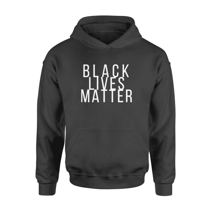 Simple Black Lives Matter Shirt in White Letters – Standard Hoodie