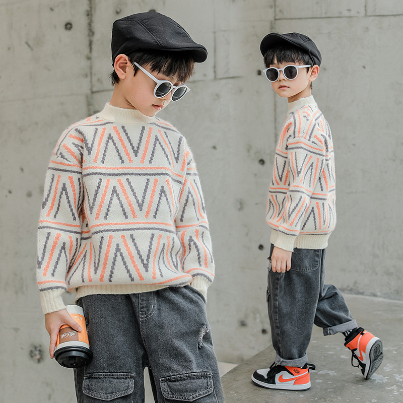 Boys Sweater Kids Outwear Tops Jackets 2021 Fashion Fleece Thicken Warm Winter Autumn Costume Teenage Children Clothing alx