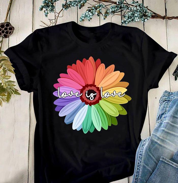 Love Is Love Flower Black T Shirt Size S-5xl