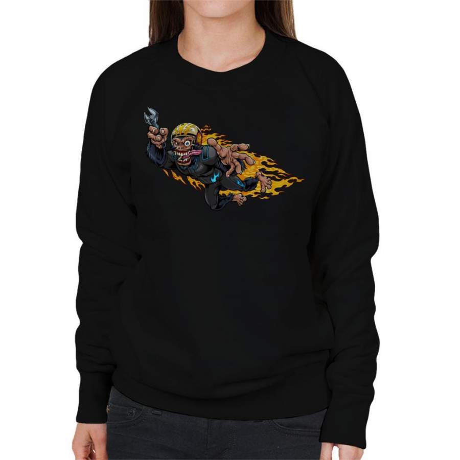 Stuntman Monkey Racer Women’s Sweatshirt