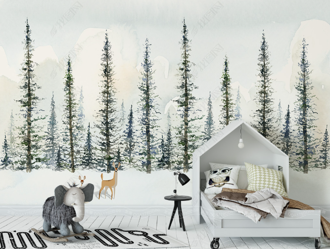 3D Animal Elk Winter Forest Wall Mural Wallpaper Lqh 155