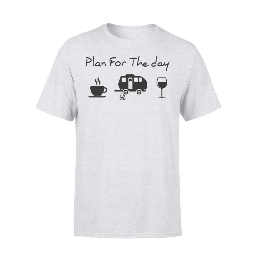 Plan For The Day Coffee Camping And Wine T-shirt – Men Tee Shirt Plan For The Day T Shirt