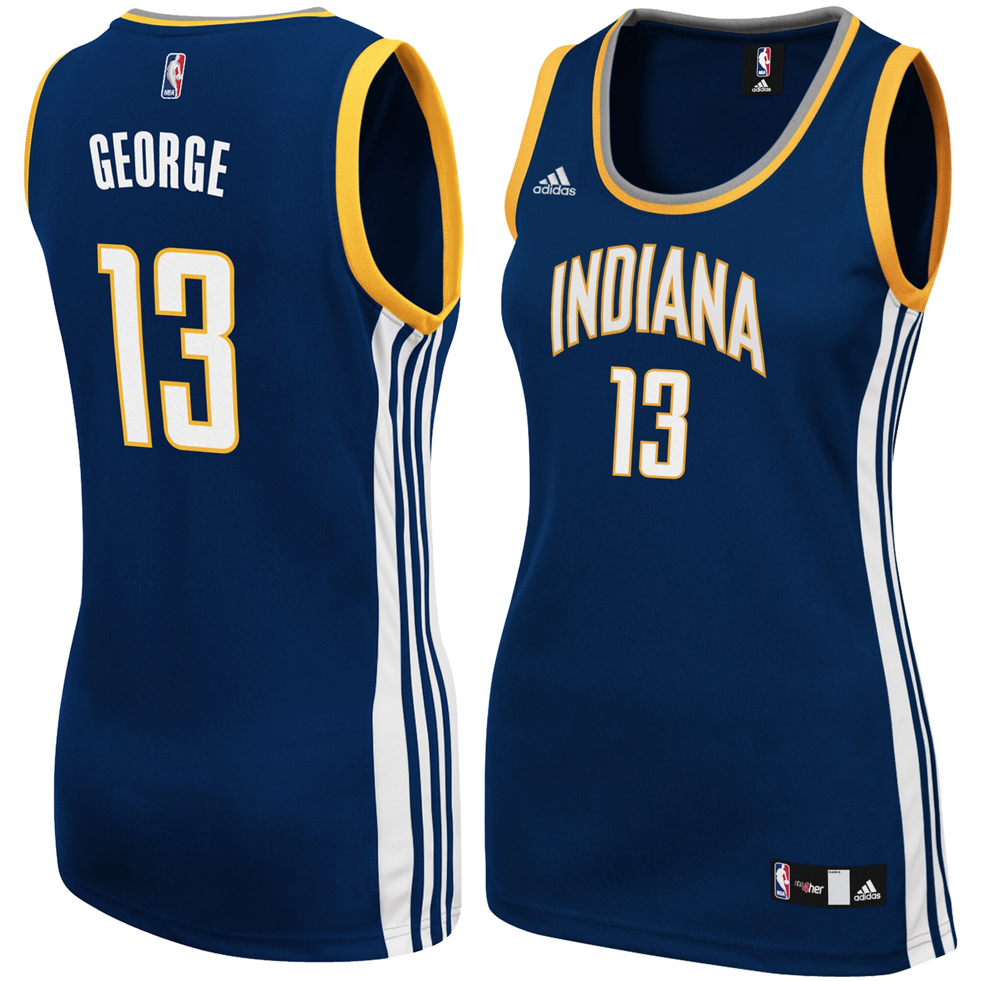 Paul George Indiana Pacers adidas Women's Jersey – Navy