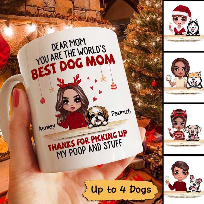 Dear Doll Dog Mom Dog Dad Christmas Personalized Mug