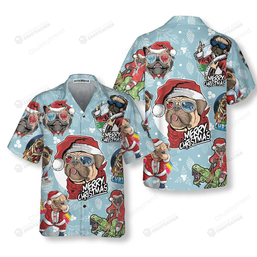 Awesome Xmas Pug Party Christmas Hawaii Shirt Ha100100