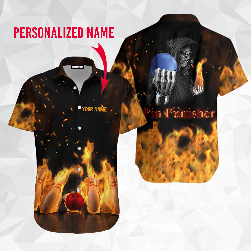 Pin Punisher Bowling Custom Name Aloha Hawaii Shirts For Men Women Ha109139