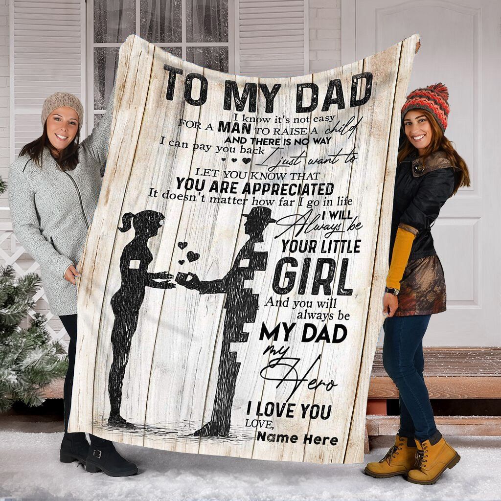 Buy To my hero dad Custom Thoughtful Blanket great gifts ideas for fathers day – personalized sentim