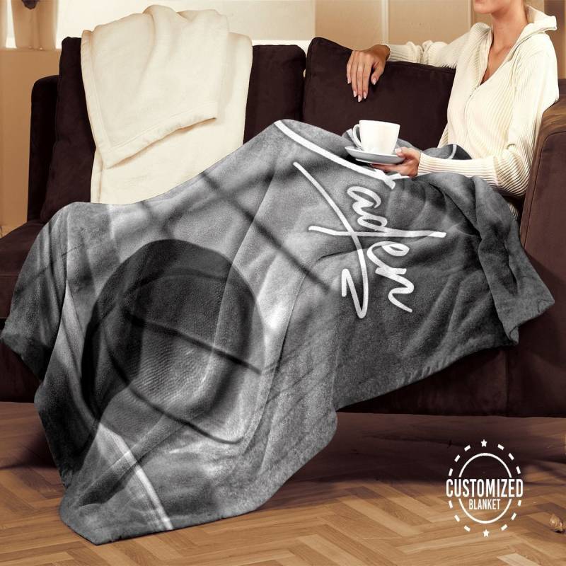 Basketball Ball Black & White Customized Blanket