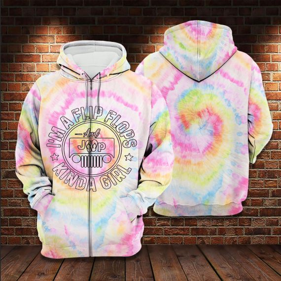 Jp Girl Flip Flop 3D All Over Print Unisex Zip Up Hoodie