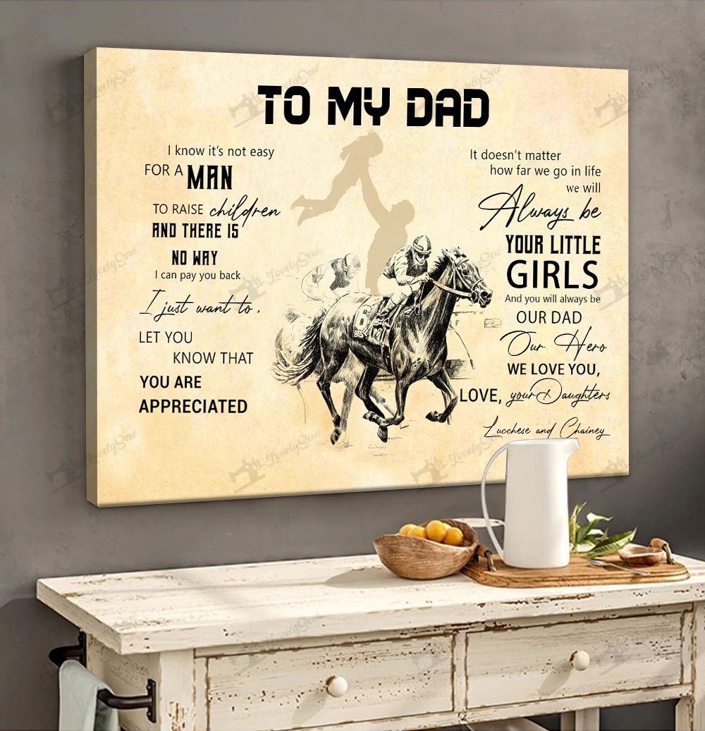 To My Dad-Daughters Horse Racing Poster & Matte Canvas Bik20121601-Bid20121601