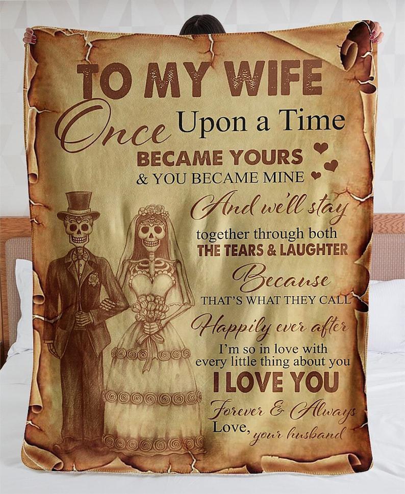 To My Wife Blanket,I Love You Forever And Always,Best Gift For Valentine’S Day,Gift For Wife Family Home Decor Bedding Couch Sofa Soft And Comfy Cozy