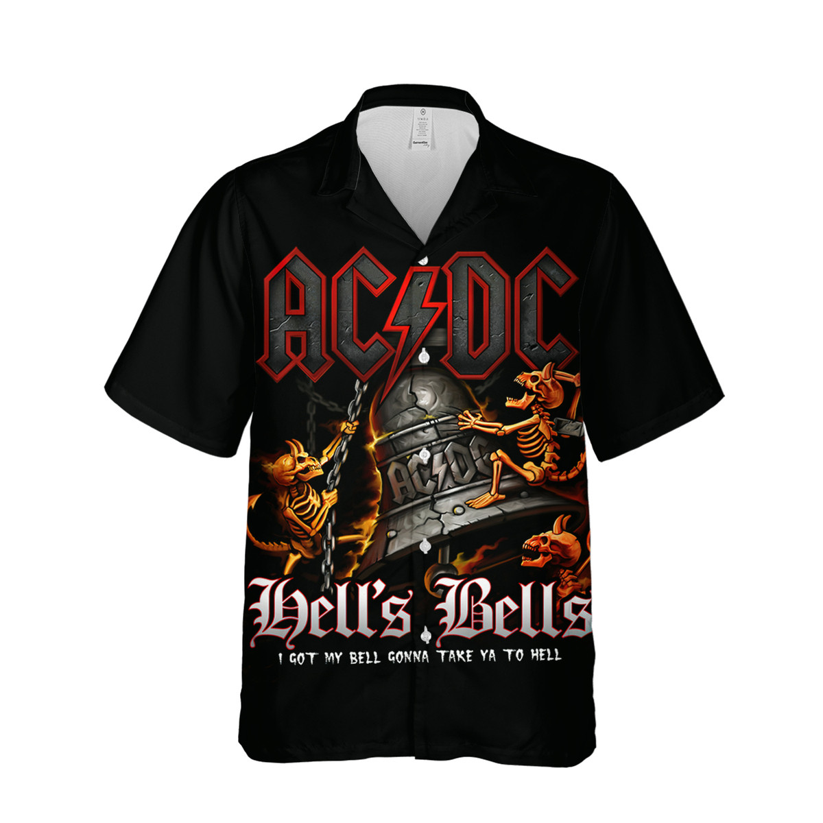 Ac&Dc Hells Bells I Got My Bell Gonna Take Ya To Hell Cuban Shirt Premium Hawaiian Shirt