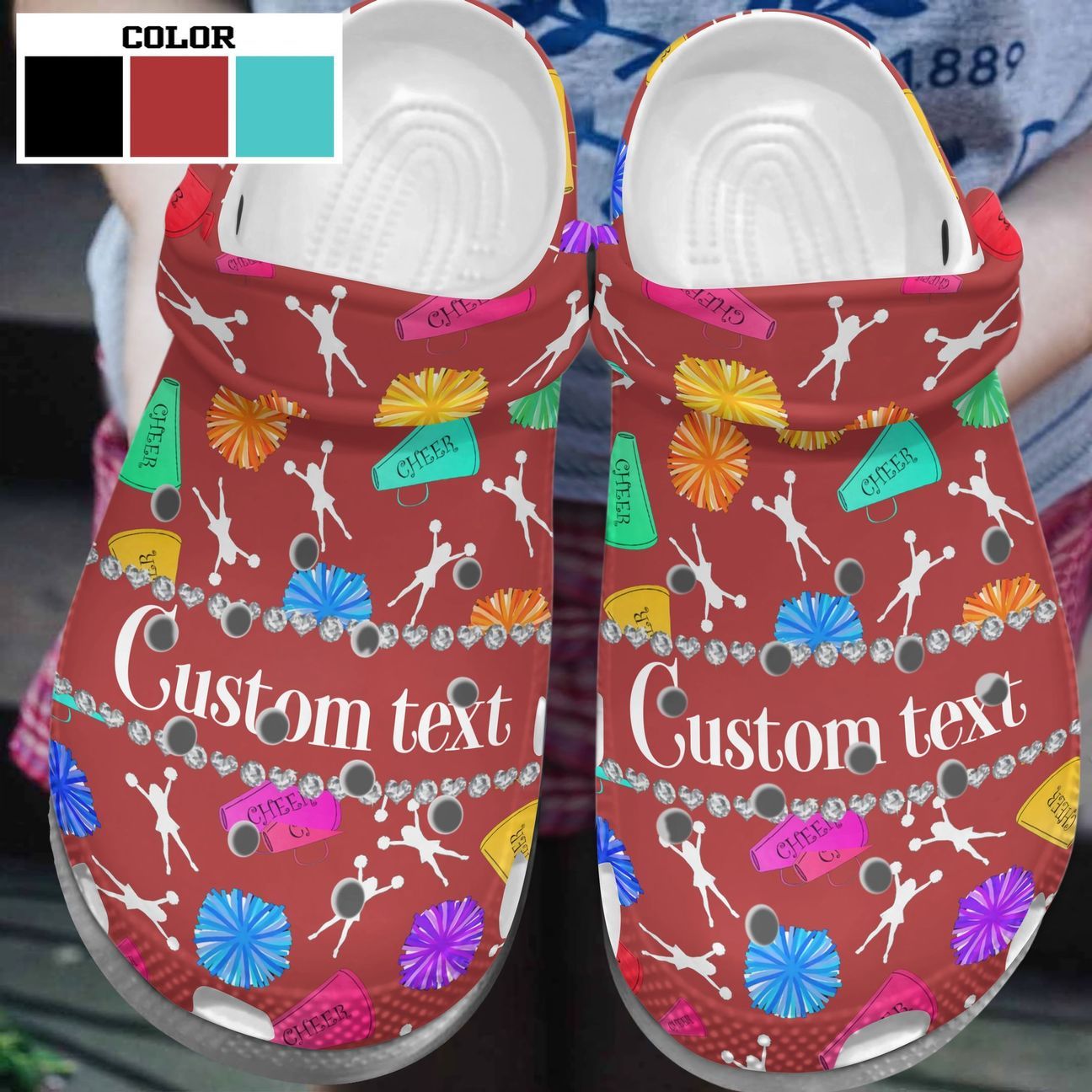 Cheerleader Personalize Clog, Custom Name, Text, Fashion Style For Women, Men, Kid, Print 3D Personalized Wanna Cheer