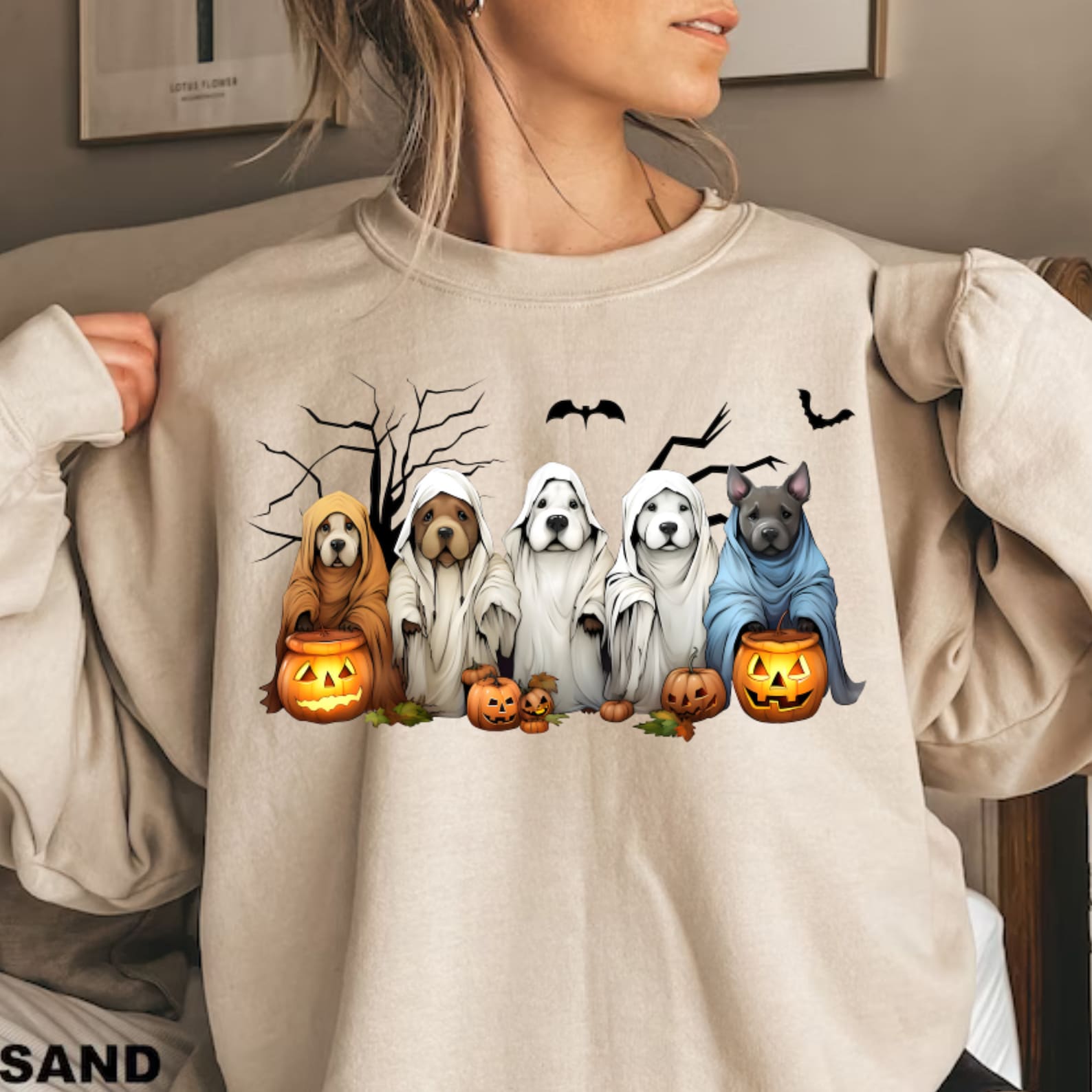 Ghost Dogs Sweatshirt 2D Crewneck Sweatshirt All Over Print Sweatshirt For Women Sweatshirt For Men Sws4192