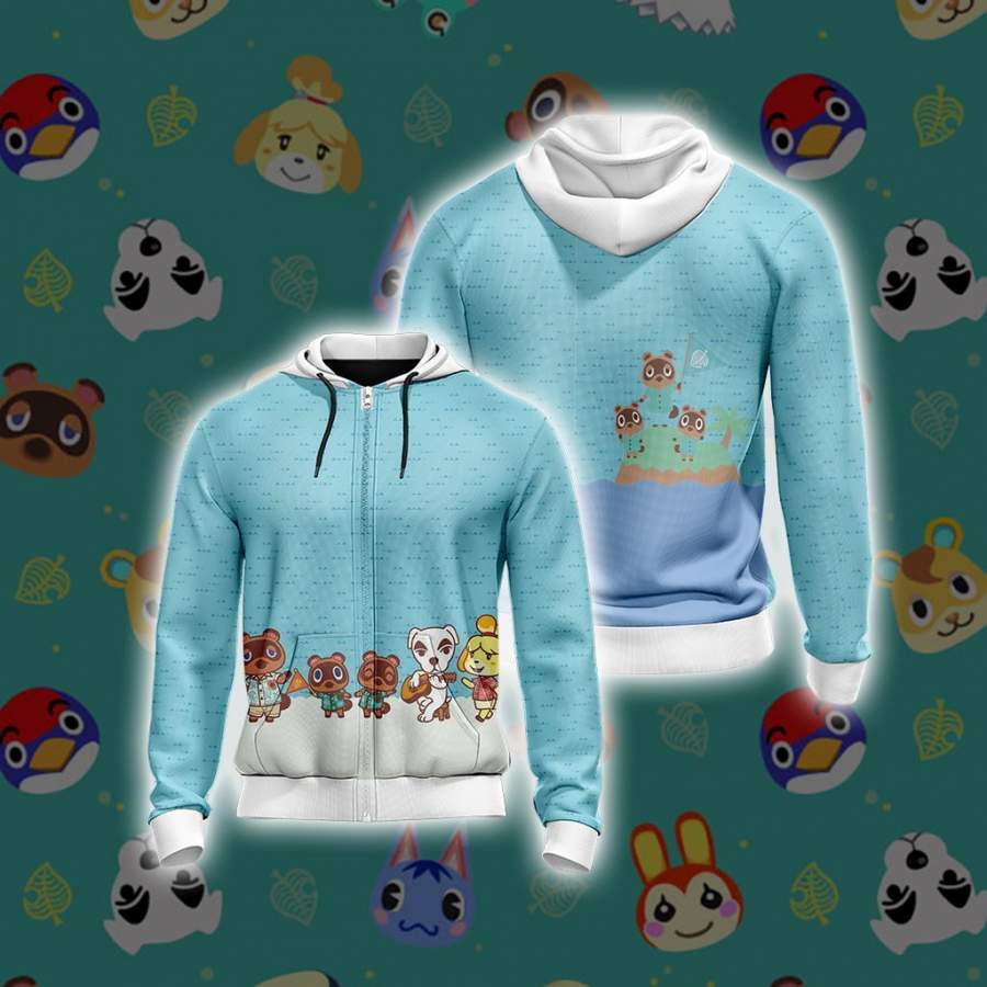 Animal Crossing New Horizons Zip Up All-over print unisex pullover hoodie