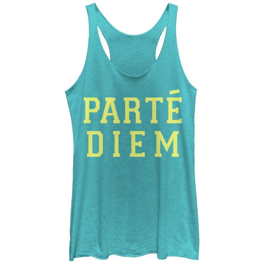 CHIN UP Women’s Parte Diem  Racerback Tank Tahiti Blue