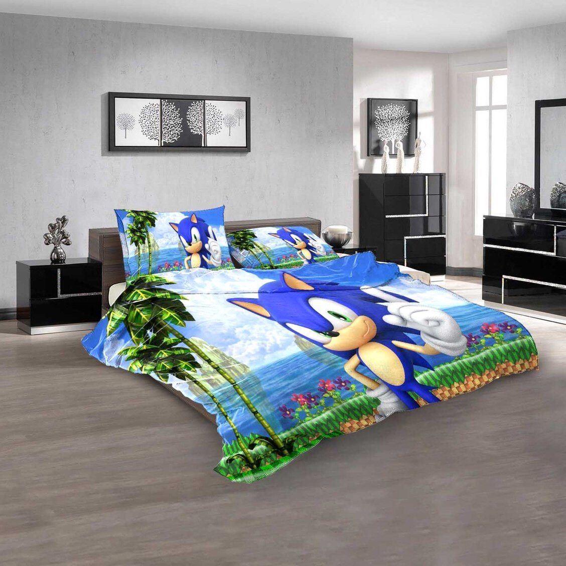 Cartoon Movie Sonic The Hedgehog 3D Bedding Set Duvet Cover X Amp Pillow Cases