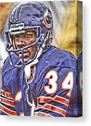 Walter Payton Chicago Bears Art Joe Hamilton Canvas Print