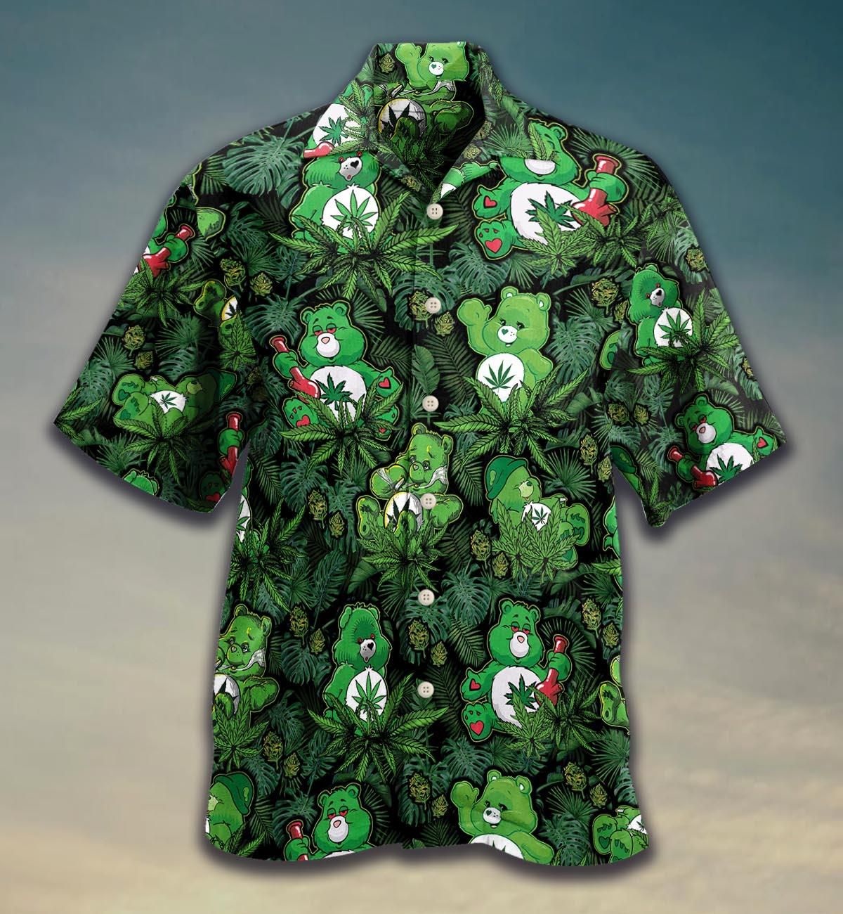 Weed Leaf Don’T Care Bear Hawaiian Shirt | Unisex | Adult | Hw4639