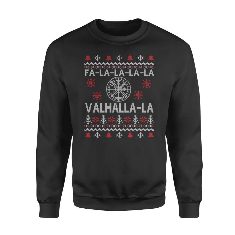 Vegvisir Compas Valhalla Ugly Christmas Viking T Shirt – Standard Fleece Sweatshirt