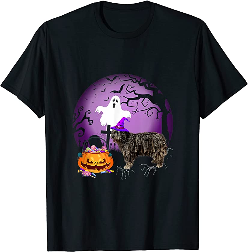 Bergamasco Dog Candy Pumpkin Halloween Lover T-Shirt