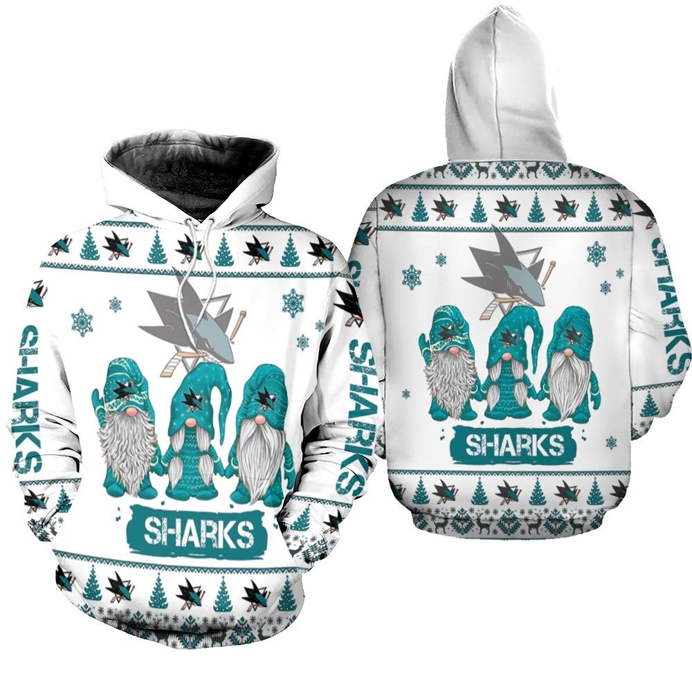 Christmas Gnomes San Jose Sharks Ugly Sweatshirt Christmas 3D Hoodie