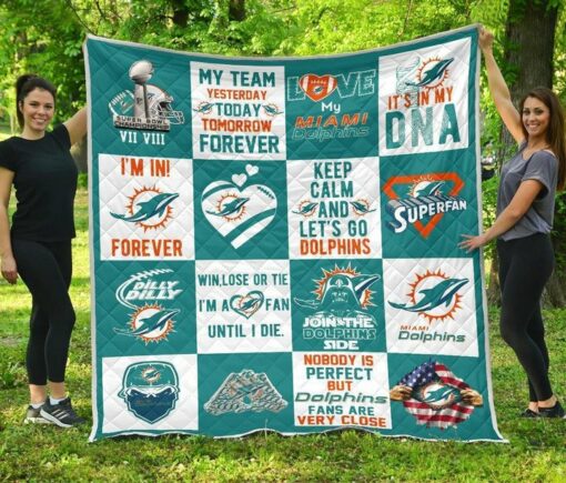 Miami Dolphins Blanket Quilt V3 B93