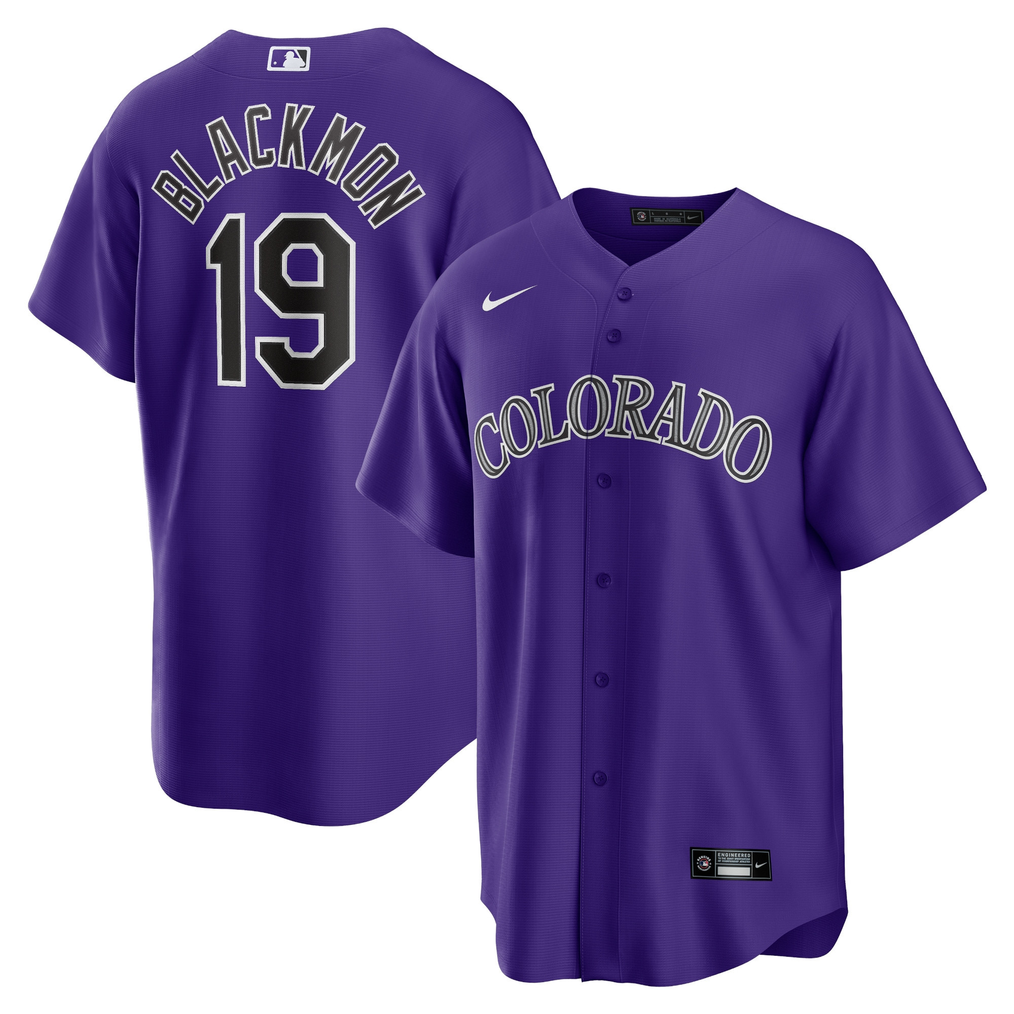 Charlie Blackmon Colorado Rockies Alternate Replica Player Name Jersey Purple MLB