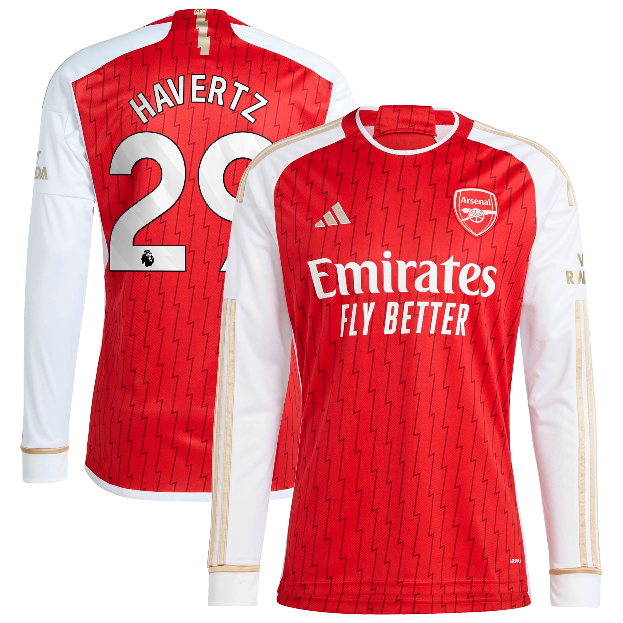 Kai Havertz Arsenal 2023/24 Home Replica Player Long Sleeve Jersey – Red