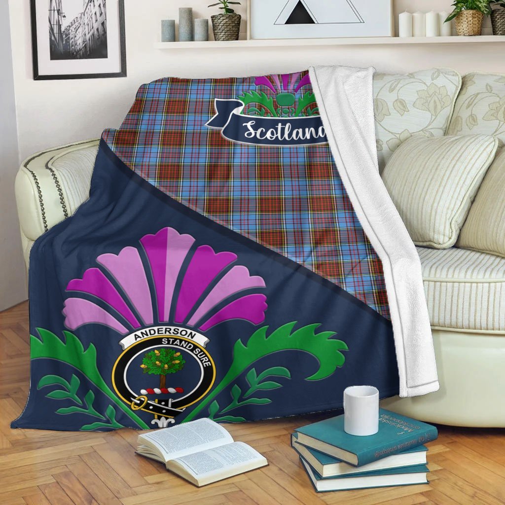 Anderson Crest Tartan Blanket Scotland Thistle A30