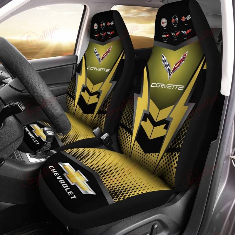 Chevrolet Corvette NCT Car Seat Cover (Set of 2) Ver 5 (Yellow)