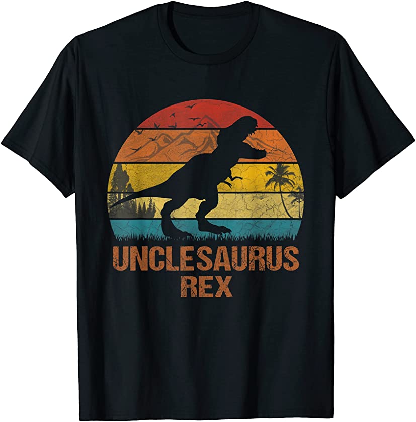 Uncle Unclesaurus Dinosaur Saurus Rex Daddy Papa Fathers Day T-Shirt