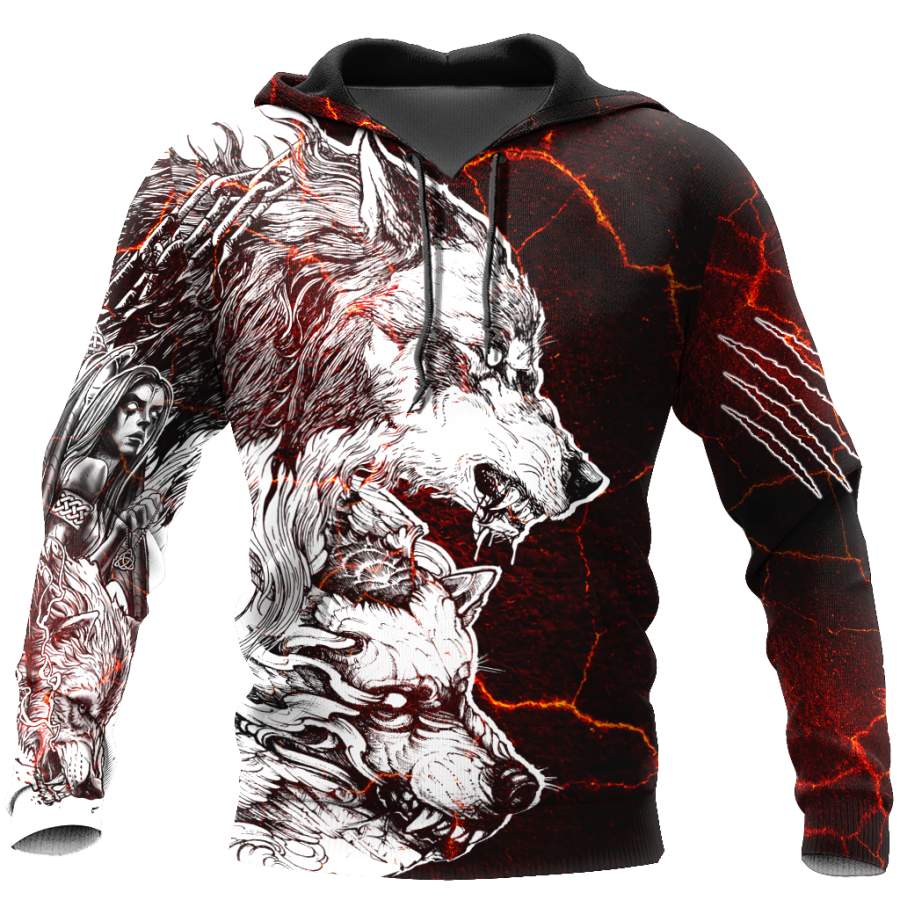 Tattoo Thunder Wolf 3D All Over Printed Shirts For Men and Women HAC030801