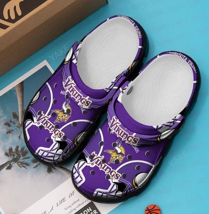 Minnesota Vikings In Purple Pattern Crocs Crocband Clog Comfortable Water Shoes