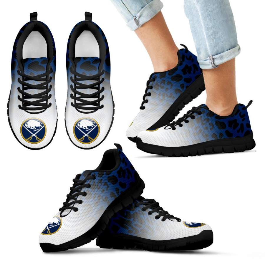 Custom Printed Buffalo Sabres Sneakers Leopard Pattern Awesome