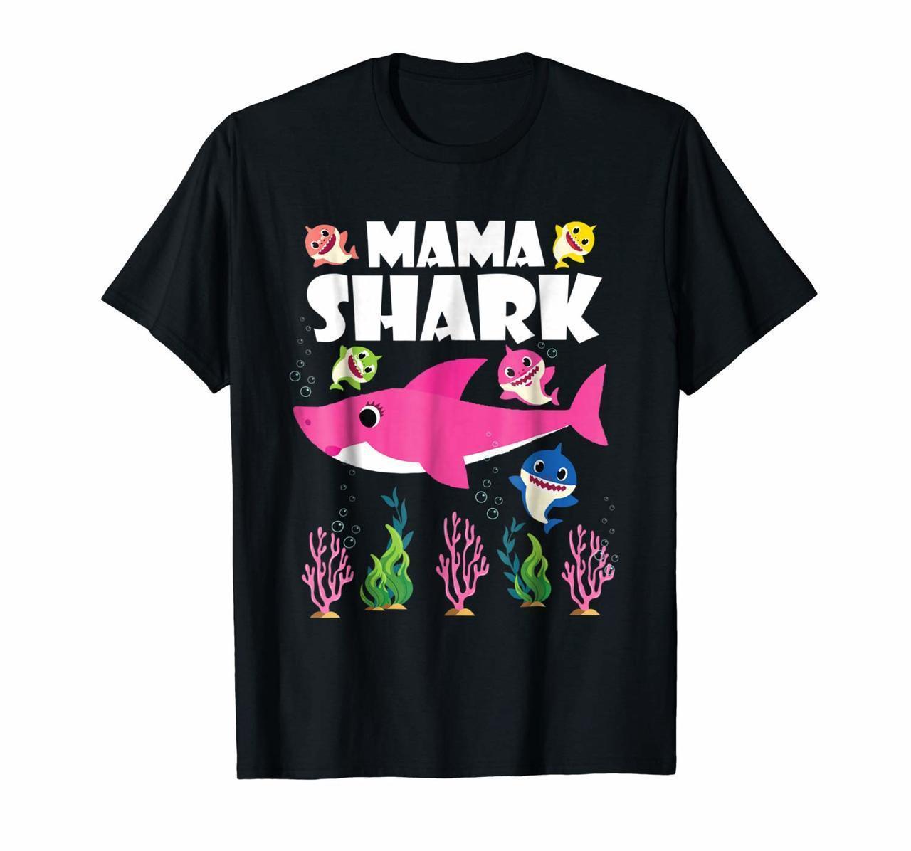 Cute Baby Sharks Lovely Mama Shark Funny Cool Tshirt