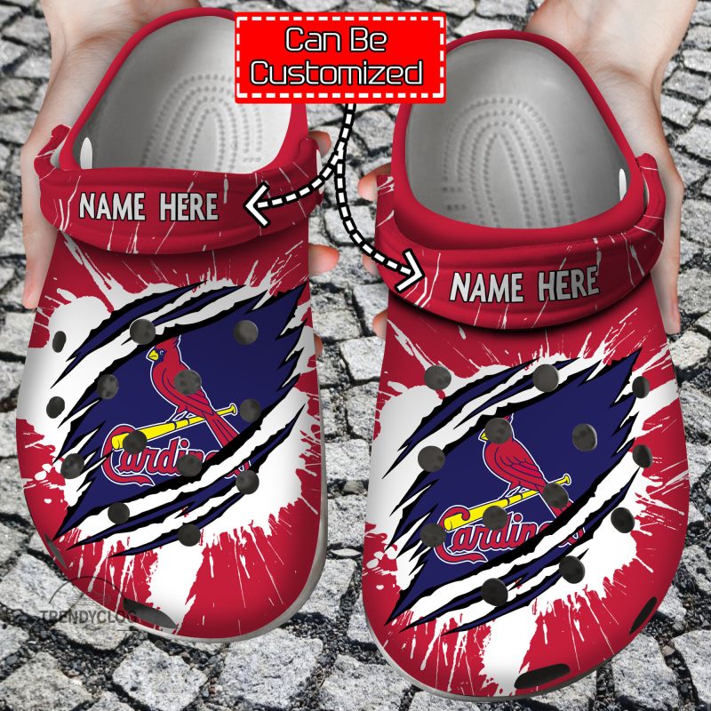 Baseball Personalized StL Cardinals Ripped Claw Clog Shoes