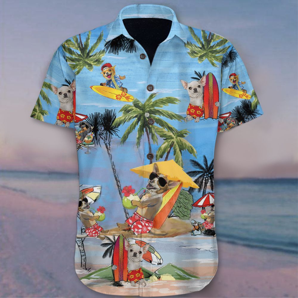 Chihuahua At Beach Vacation Hawaii Shirt Mens Womens Summer Aloha Gift Ha18556