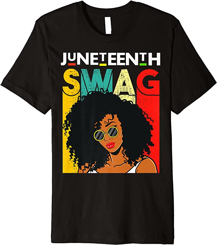 Juneteenth Swag Black Queen Melanin Women Retro Vintage Girl Premium T-Shirt