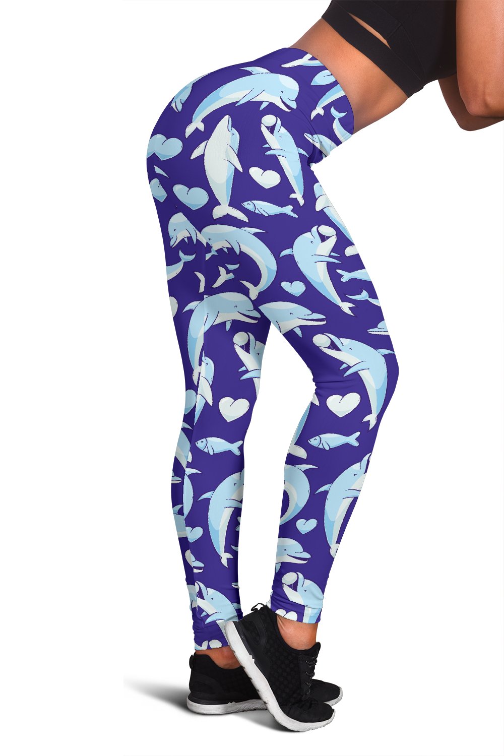 Dolphin Smile Print Pattern Women Leggings